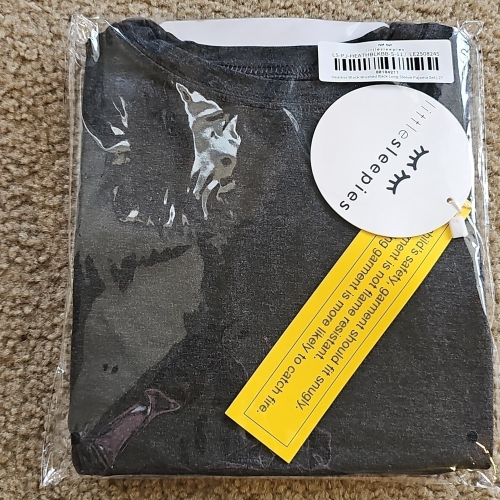Little Sleepies Black Two Piece Pajama Set 2T